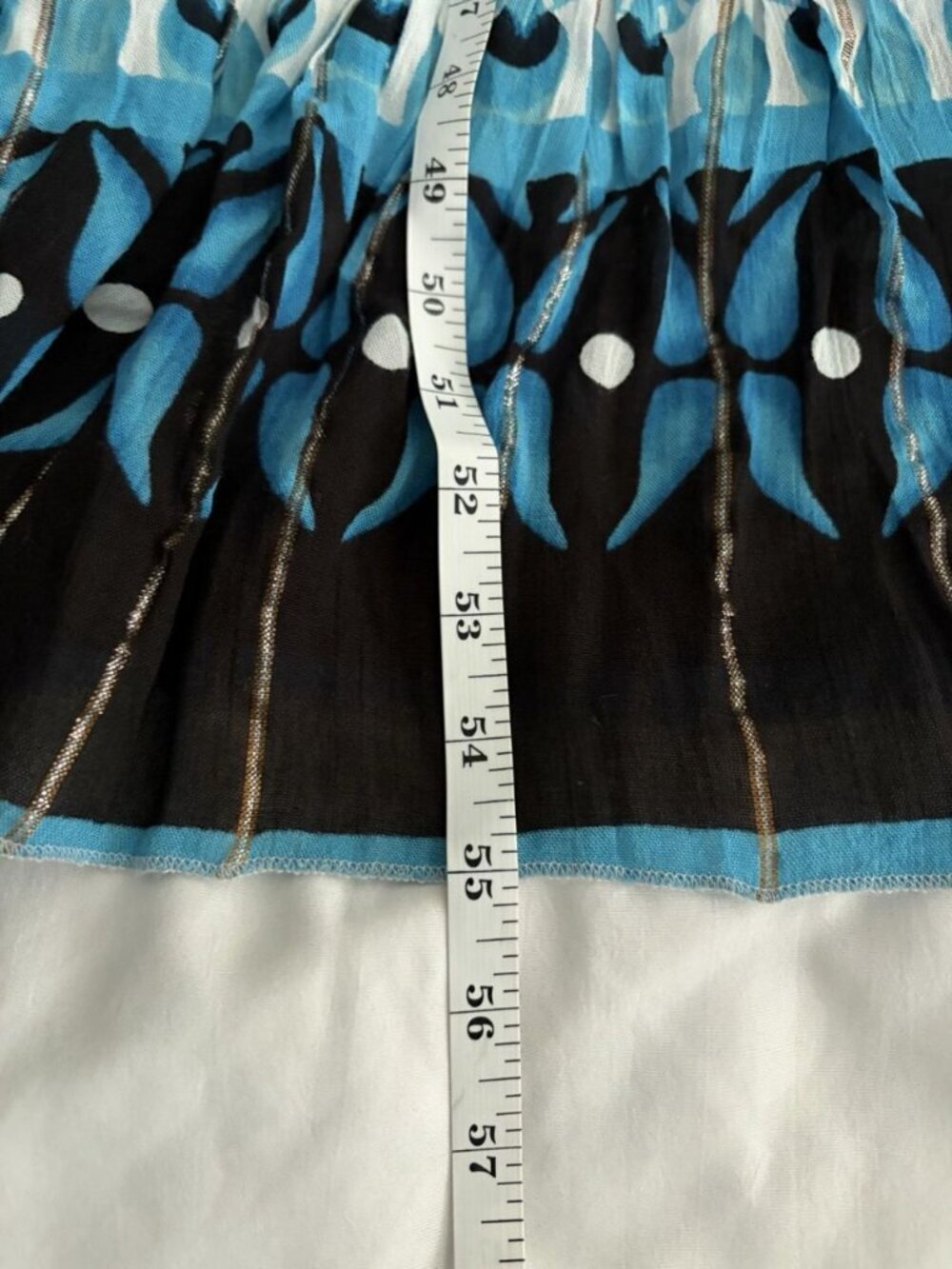 Women’s Blue Tropical Short Sleeve Boho Maxi Dress Size XL Tassels - Picture 6 of 9